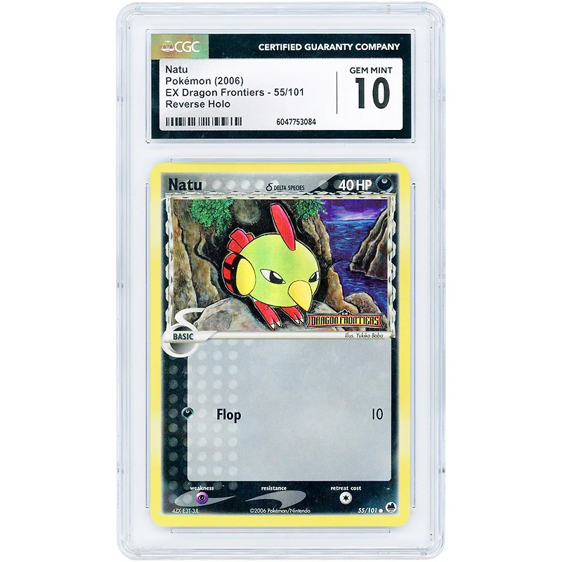 Natu Delta Species 2006 Pokemon EX Dragon Frontiers Common #55 CGC Authenticated 10 Card