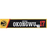 Onyeka Okongwu Atlanta Hawks Player-Issued #17 Black Nameplate from the 2025-26 NBA Season