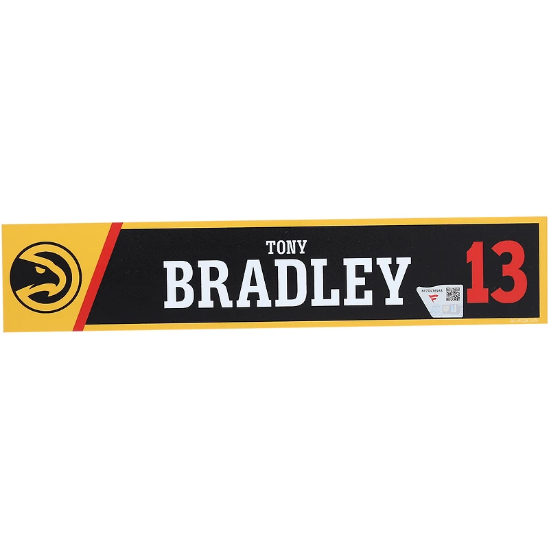 Tony Bradley Atlanta Hawks Player-Issued #13 Black Nameplate from the 2025-26 NBA Season