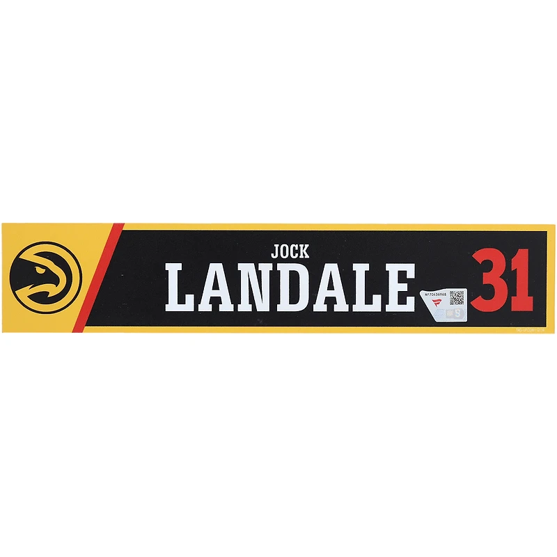 Jock Landale Atlanta Hawks Player-Issued #31 Black Nameplate from the 2025-26 NBA Season