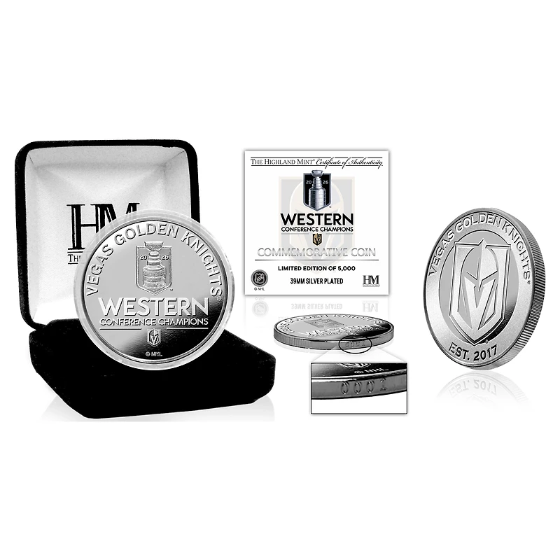 Highland Mint Vegas Golden Knights 2026 NHL Western Conference Champions Silver Coin
