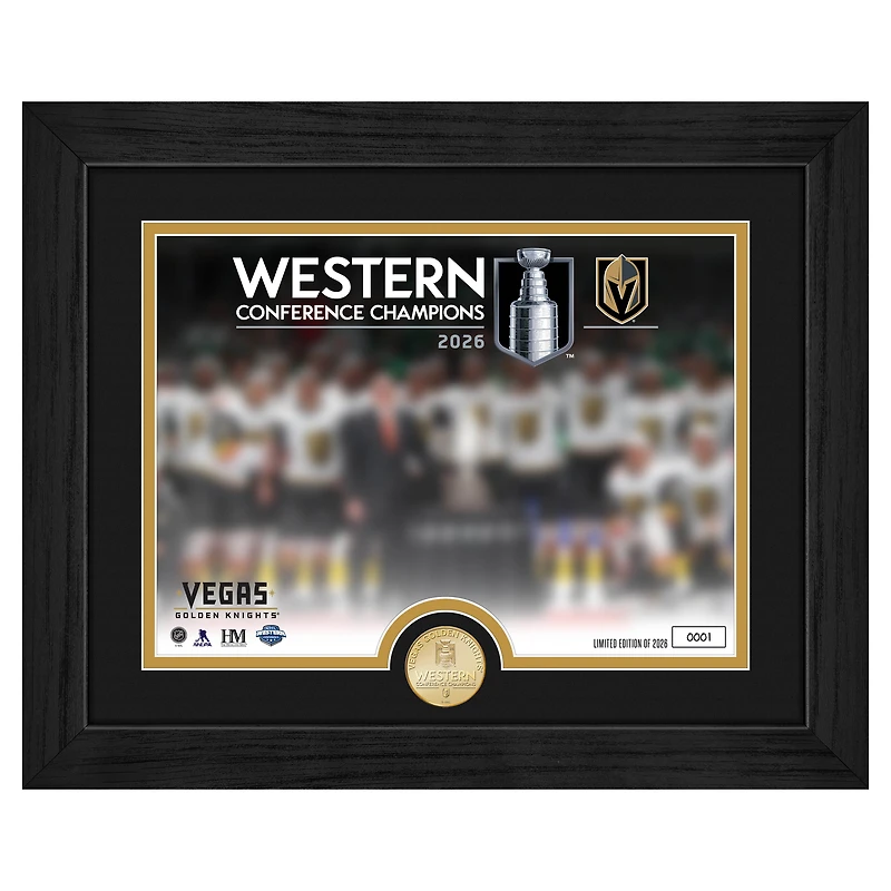 Highland Mint Vegas Golden Knights 2026 NHL Western Conference Champions 13" x 16" Framed Celebration Photo with Bronze Coin