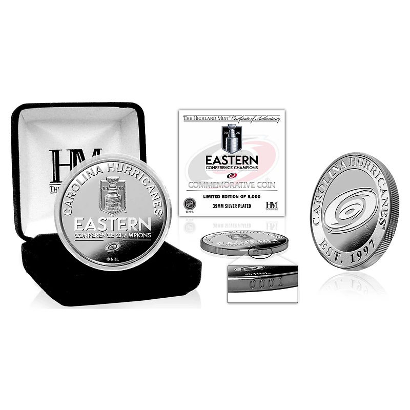 Highland Mint Carolina Hurricanes 2026 NHL Eastern Conference Champions Silver Commemorative Coin