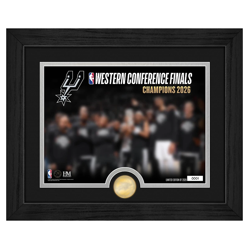 Highland Mint San Antonio Spurs 2026 NBA Western Conference Champions 13" x 16" Bronze Coin Celebration Photo Mint