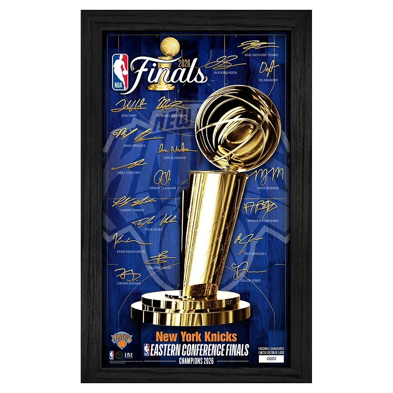 Highland Mint New York Knicks 2026 NBA Eastern Conference Champions Framed Facsimile Team Signatures Print - Limited Edition of 5,000