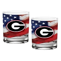 Georgia Bulldogs  Two-Pack 14oz. Americana Rocks Glass Set