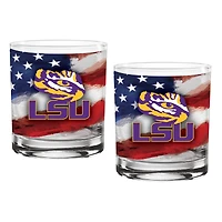 LSU Tigers  Two-Pack 14oz. Americana Rocks Glass Set