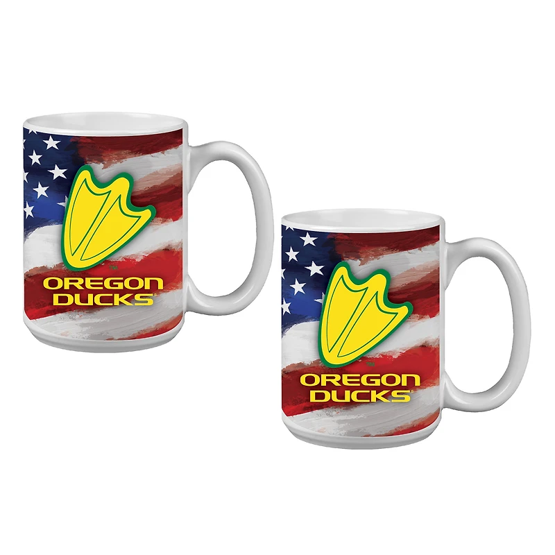 Oregon Ducks  Two-Pack 15oz. Americana Mug Set