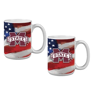 Mississippi State Bulldogs  Two-Pack 15oz. Americana Mug Set