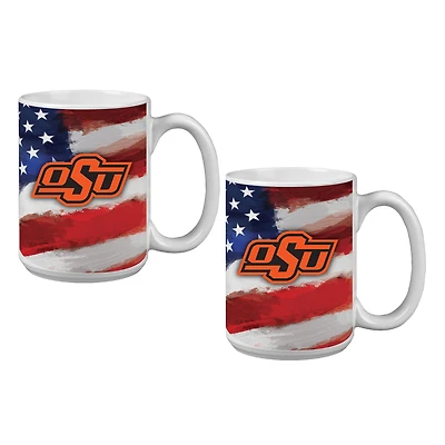 Oklahoma State Cowboys  Two-Pack 15oz. Americana Mug Set