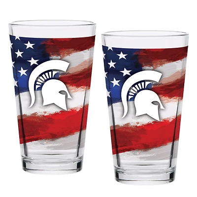Michigan State Spartans  Two-Pack 16oz. Americana Pint Glass Set