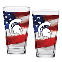 Michigan State Spartans  Two-Pack 16oz. Americana Pint Glass Set