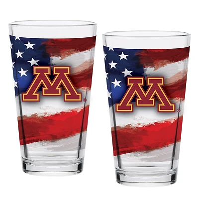 Minnesota Golden Gophers  Two-Pack 16oz. Americana Pint Glass Set
