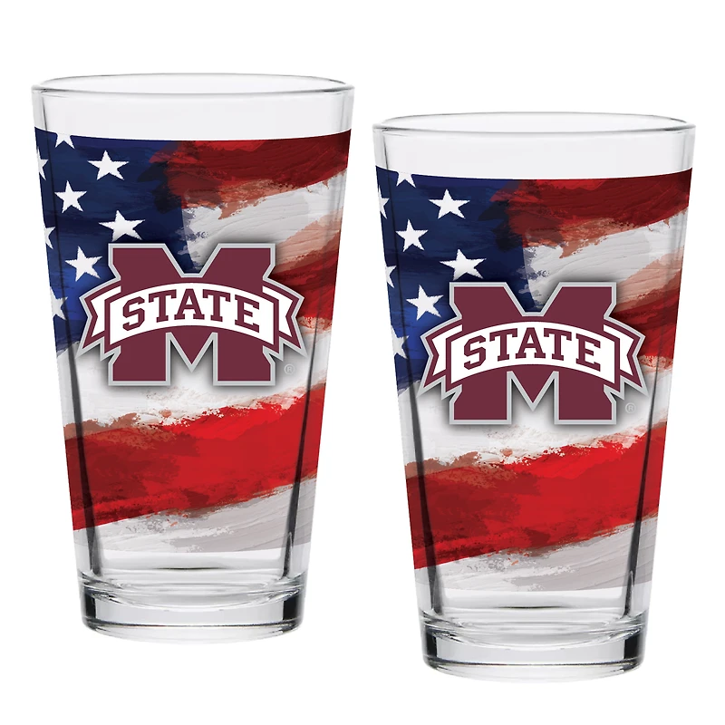 Mississippi State Bulldogs  Two-Pack 16oz. Americana Pint Glass Set
