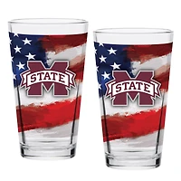 Mississippi State Bulldogs  Two-Pack 16oz. Americana Pint Glass Set