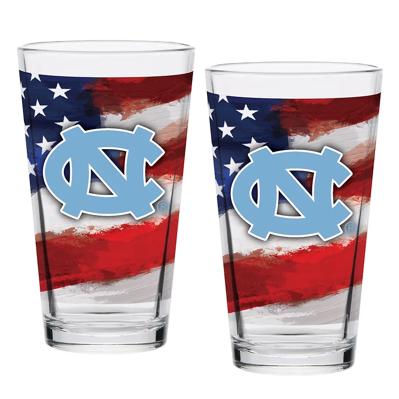 North Carolina Tar Heels Two-Pack 16oz. Americana Pint Glass Set
