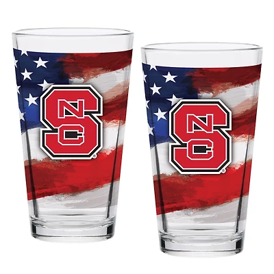 NC State Wolfpack  Two-Pack 16oz. Americana Pint Glass Set