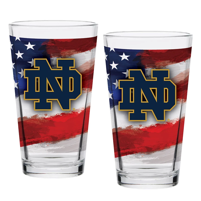 Notre Dame Fighting Irish Two-Pack 16oz. Americana Pint Glass Set