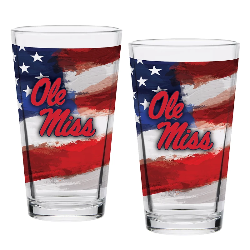 Ole Miss Rebels  Two-Pack 16oz. Americana Pint Glass Set