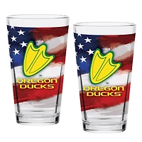 Oregon Ducks  Two-Pack 16oz. Americana Pint Glass Set