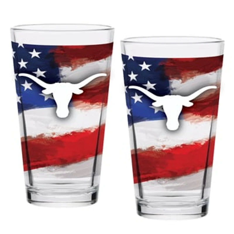Texas Longhorns Two-Pack 16oz. Americana Pint Glass Set