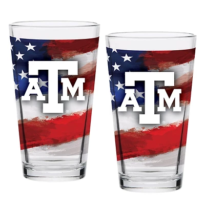 Texas A&M Aggies Two-Pack 16oz. Americana Pint Glass Set