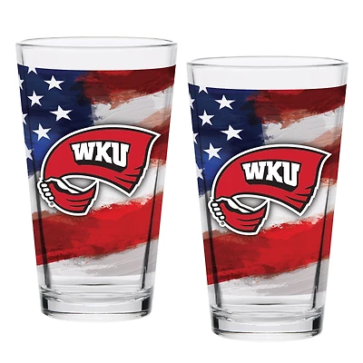 Western Kentucky Hilltoppers  Two-Pack 16oz. Americana Pint Glass Set