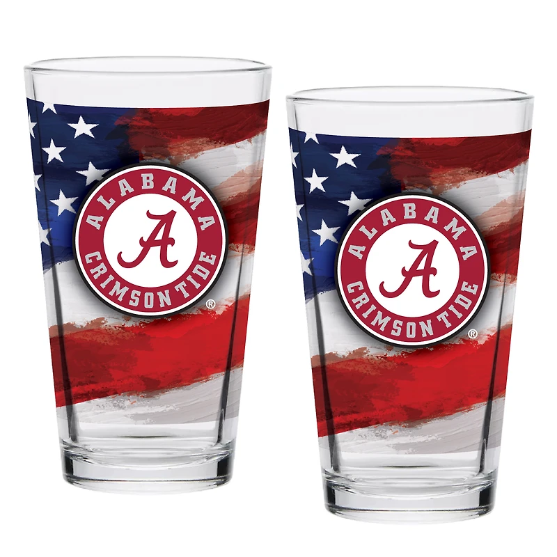 Alabama Crimson Tide  Two-Pack 16oz. Americana Pint Glass Set