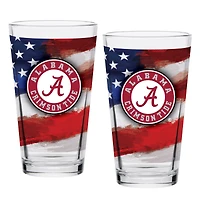 Alabama Crimson Tide  Two-Pack 16oz. Americana Pint Glass Set