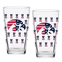 Iowa Hawkeyes  Two-Pack 16oz. Americana Pint Glass Set