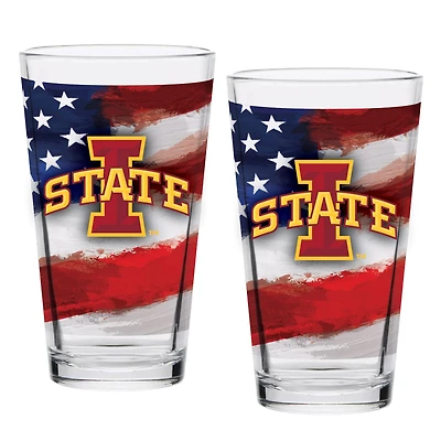 Iowa State Cyclones Two-Pack 16oz. Americana Pint Glass Set