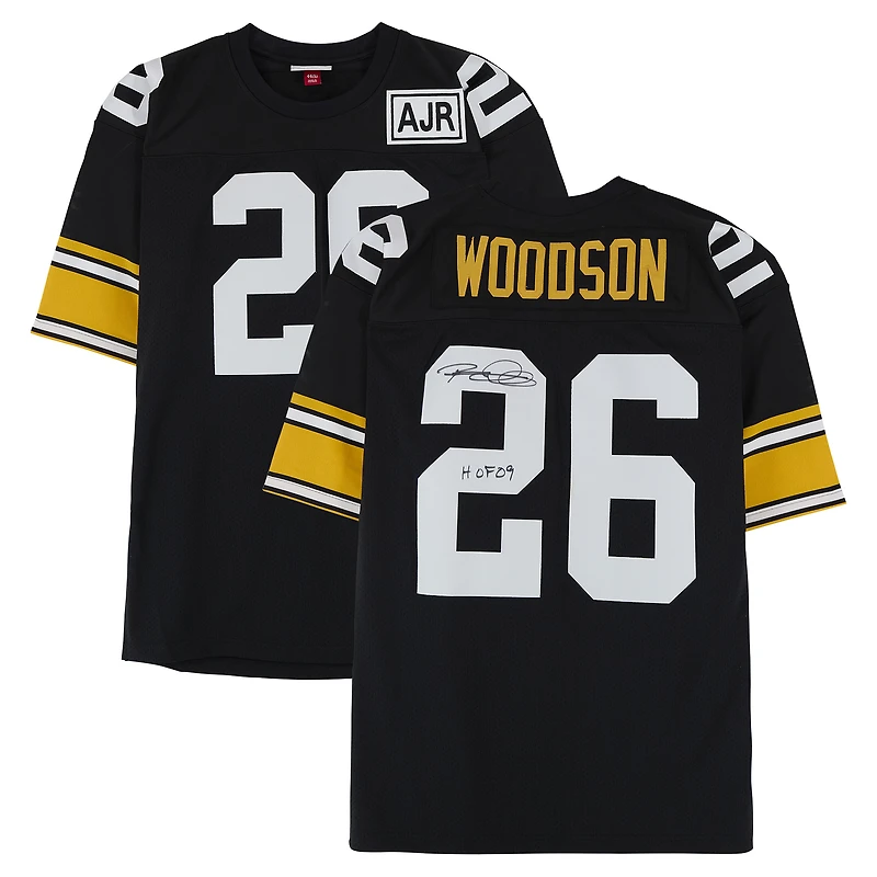 Rod Woodson Pittsburgh Steelers Autographed Black Mitchell & Ness Authentic Jersey with "HOF 09" Inscription