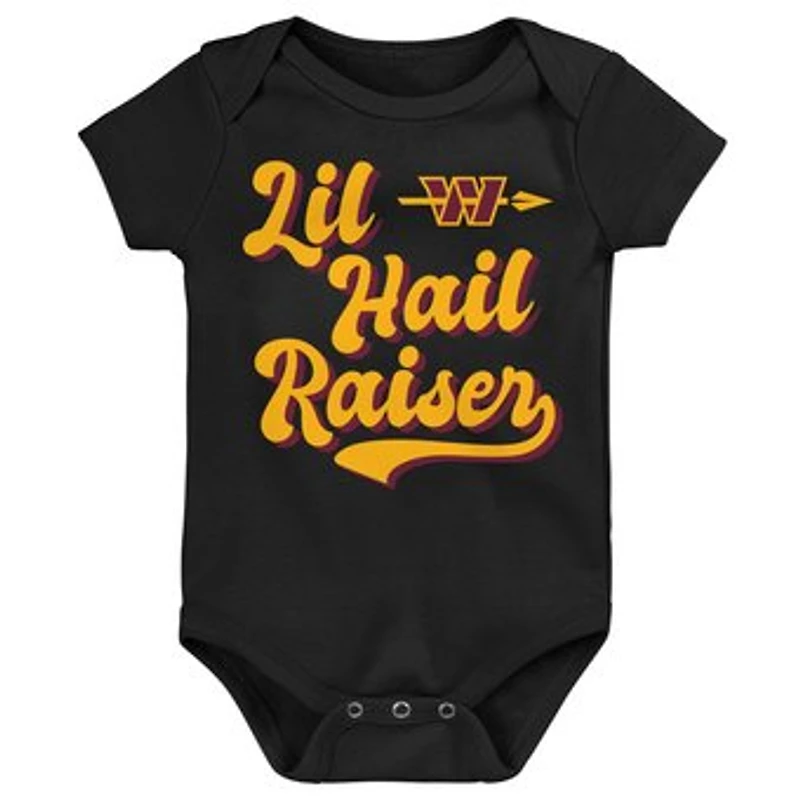 Newborn & Infant Outerstuff  Black Washington Commanders Lil Hail Raiser Bodysuit