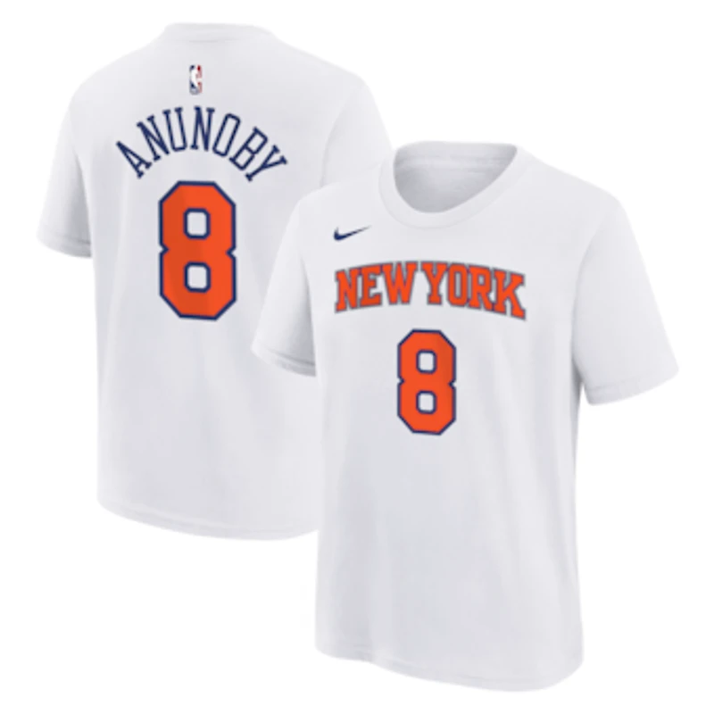 Youth Nike OG Anunoby White New York Knicks Association Name & Number T-Shirt