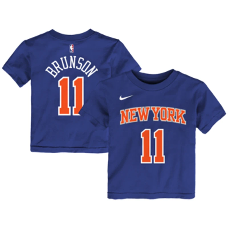 Toddler Nike Jalen Brunson Blue New York Knicks Icon Name & Number T-Shirt