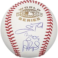 Albert Pujols, Yadier Molina & Scott Rolen St. Louis Cardinals Autographed 2006 World Series Logo Baseball
