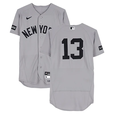 Jazz Chisholm Jr. New York Yankees Game-Used #13 Gray Nike Jersey vs. Texas Rangers on April 29, 2026