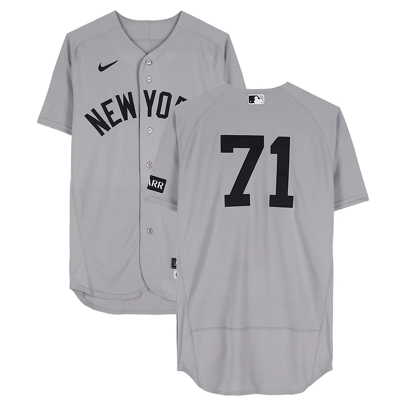 Elmer Rodriguez New York Yankees Game-Used #71 Gray Nike Jersey vs. Texas Rangers on April 29, 2026 - MLB Debut