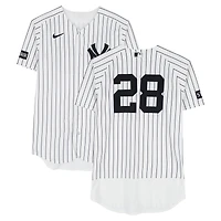 Austin Wells New York Yankees Player-Worn #28 White Pinstripe Nike Jersey vs. Texas Rangers on May 7, 2026
