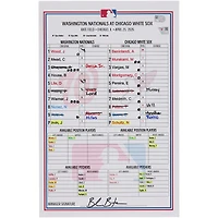 Washington Nationals Game-Used Lineup Card vs. Chicago White Sox on April 25, 2026