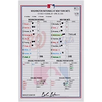 Washington Nationals Game-Used Lineup Card vs. New York Mets on April 28, 2026
