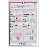 Washington Nationals Game-Used Lineup Card vs. New York Mets on April 29, 2026