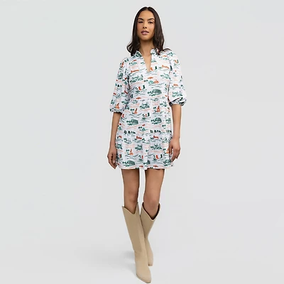 Women's Smith & Quinn White Miami Hurricanes Toile Tory Dress