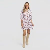 Women's Smith & Quinn White Texas Tech Red Raiders 3/4 Sleeve Toile Tory Dress