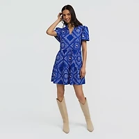 Women's Smith & Quinn Royal Florida Gators Bandana Print Tiered Dress