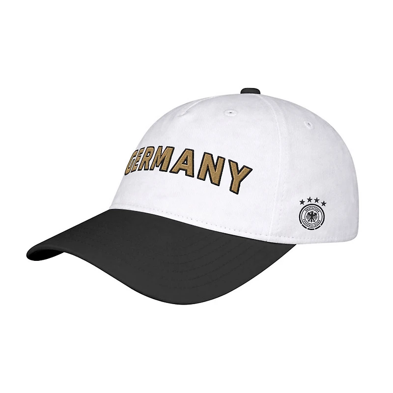 Men's 1863FC White Germany National Team Wordmark Analog Adjustable Hat