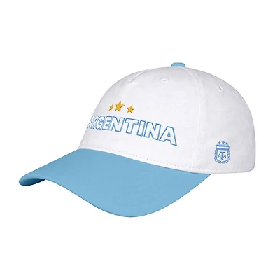 Men's 1863FC White Argentina National Team Wordmark Analog Adjustable Hat
