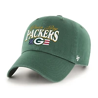 Men's '47 Green Green Bay Packers American Flag Clean Up Adjustable Hat