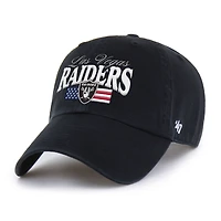 Men's '47 Black Las Vegas Raiders American Flag Clean Up Adjustable Hat
