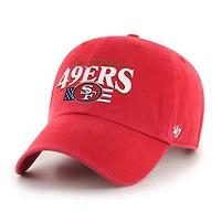 Men's '47 Scarlet San Francisco 49ers American Flag Clean Up Adjustable Hat